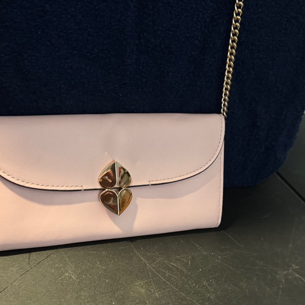 Kate Spade Light Pink Clutch with Gold Chain